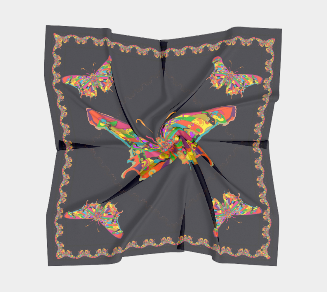 Nature I – Navy Silk Scarf