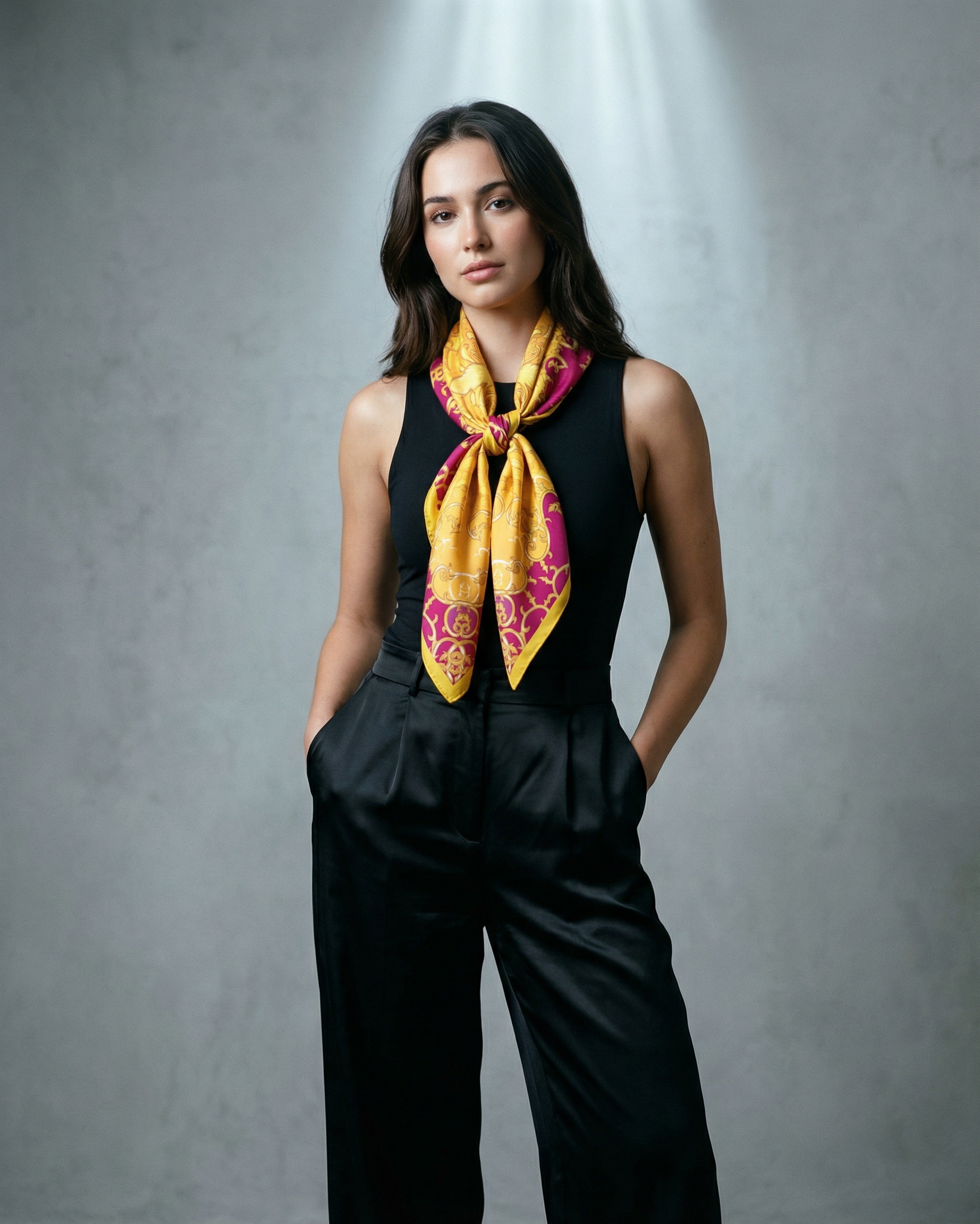 Heritage Pink Maison Chateau silk scarf