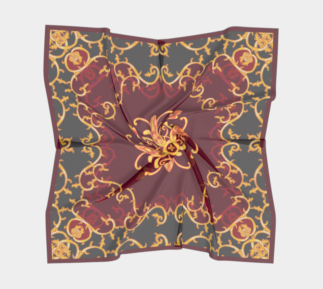 Heritage III – Burgundy Silk Scarf