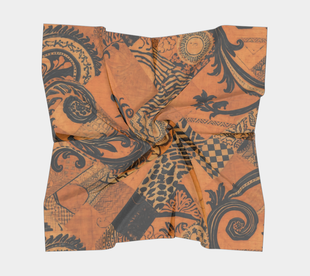 Metissage I – Ocher Silk Scarf